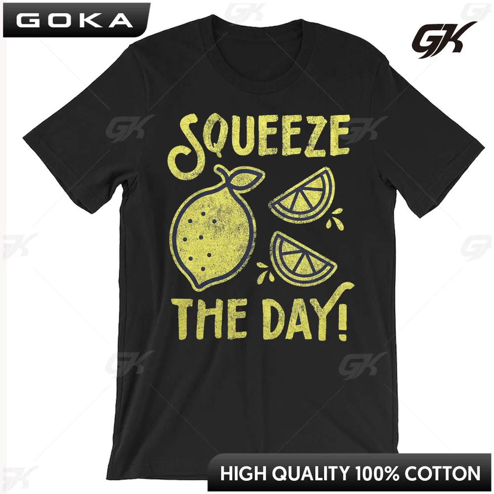 Squeeze The Day Tshirt Funny Lemons Citrus Motivational Graphic Mens Women Tee  Vintage Clothes Shirts for Sumeer Kawaii Clothes