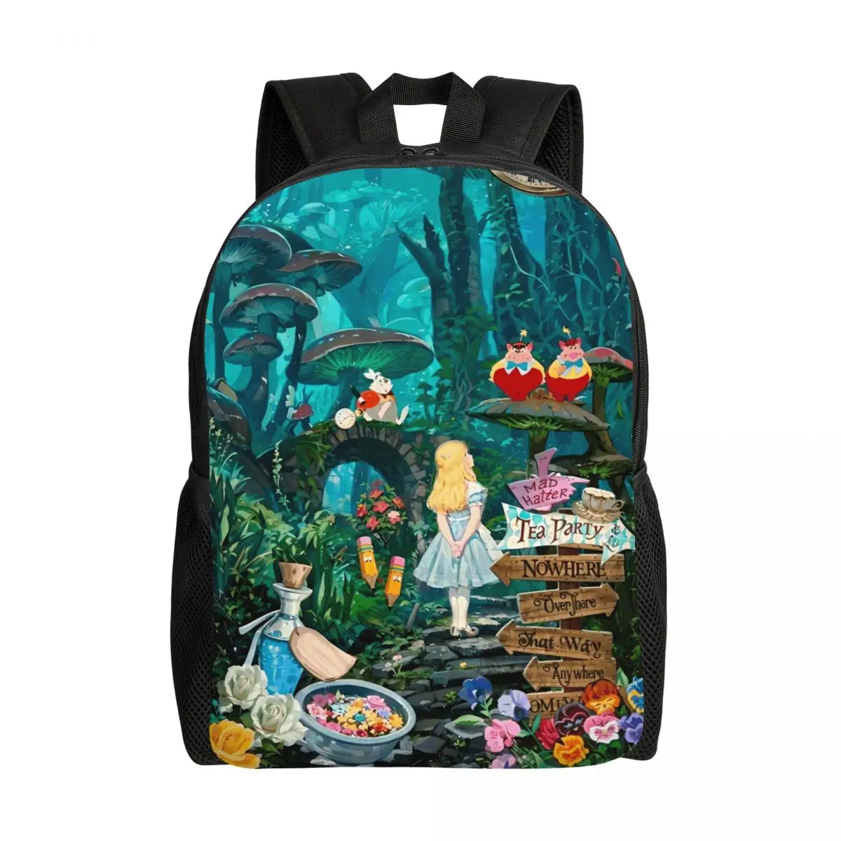 Mochila de princesa Alicia en el país de las maravillas para niñas, niños, mochilas ligeras, bolsas para niños pequeños, preescolar