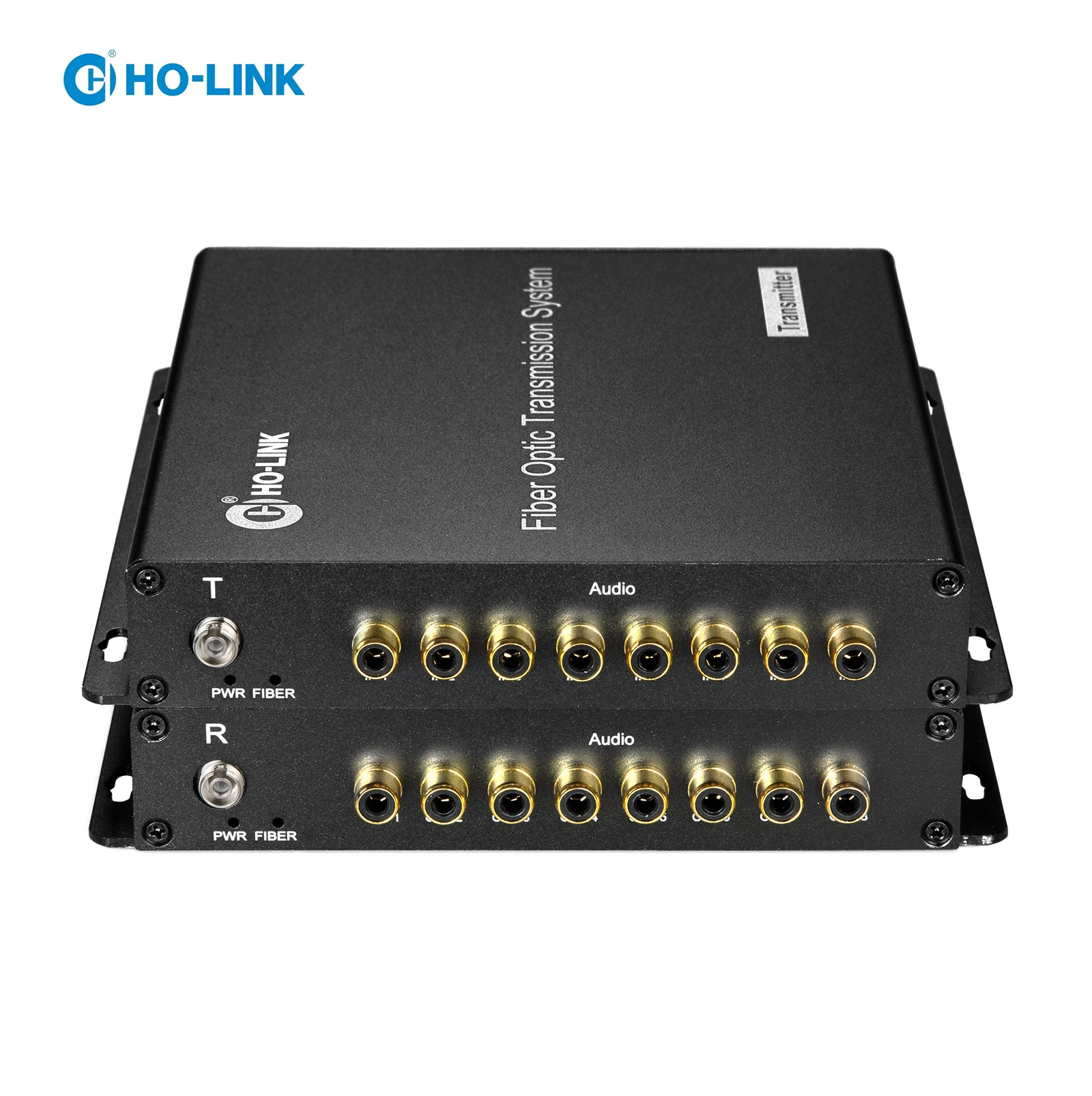 8 Channel Forward RCA Audio To Fiber Converter Unbalanced Audio Over Fiber Optical Extender Transceiver