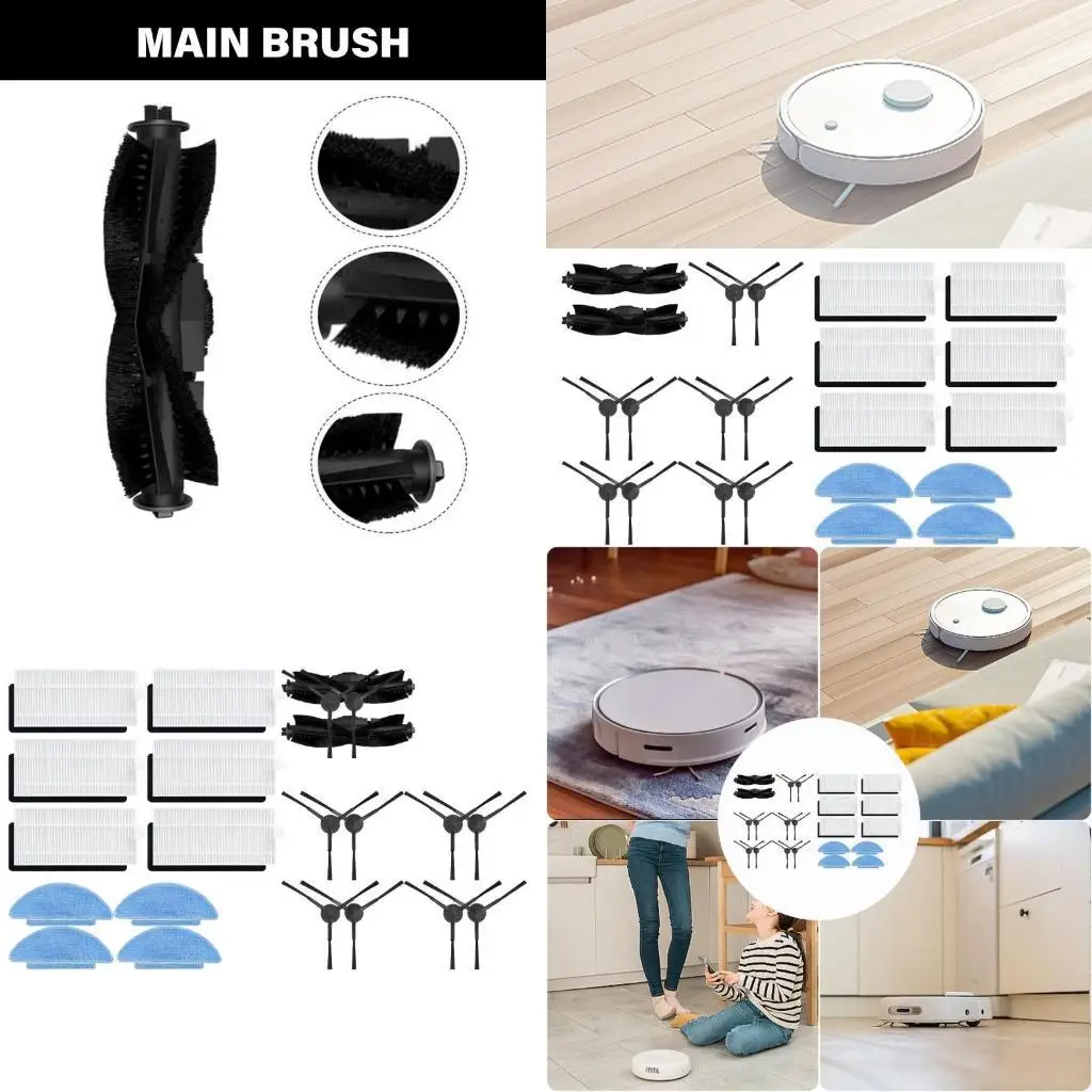 D0AB For Tikom L9000 Robot Vacuum Cleaner Spare Part Accessories Mop Pad Roller Side Brush Hepa Filter Replacement Part