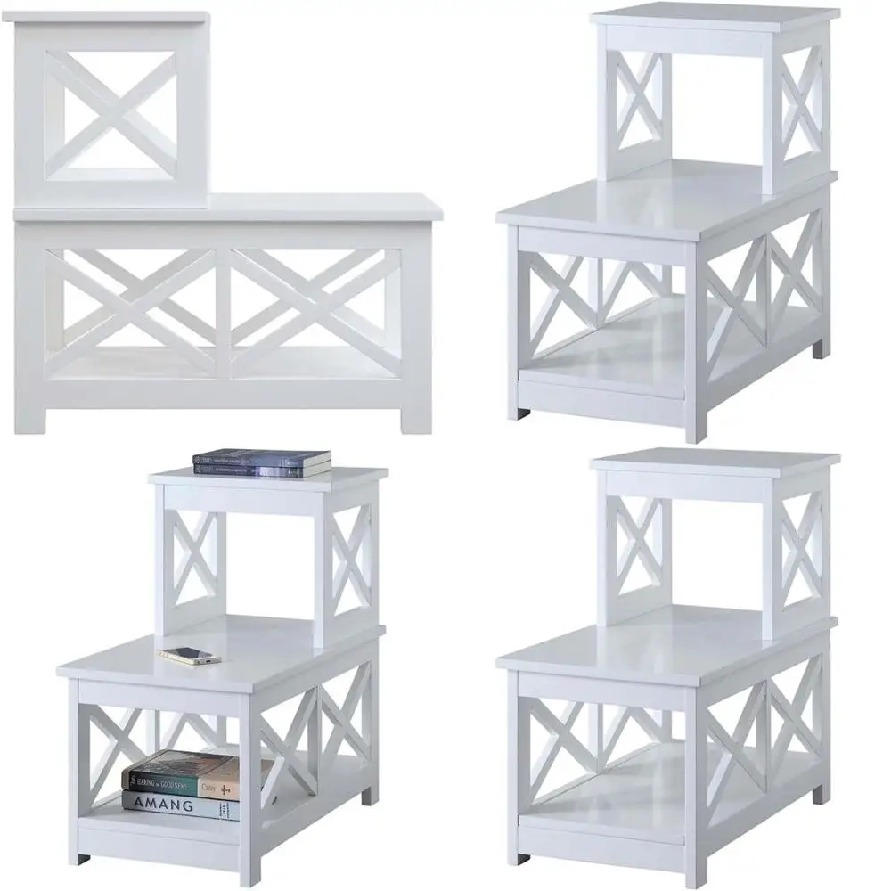 

White Oxford 2-Tier Chairside Table