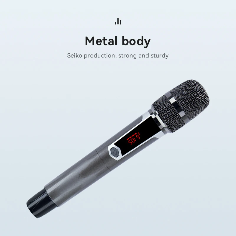 1/ 2 canais uhf microfone sem fio profissional karaoke microfone de gravação handheld microfone para alto-falante festa palco desempenho