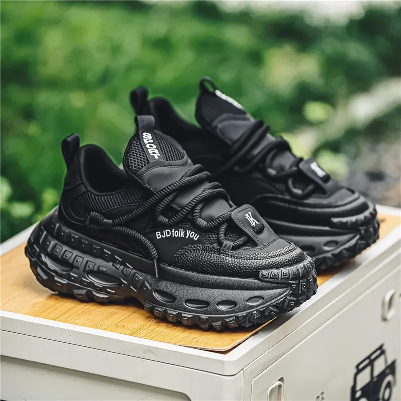 الخريف أحذية رياضية مكتنزة موضة الاتجاه تنوعا عارضة أحذية سميكة سوليد الارتفاع تعزيز مريحة الجري عدم الانزلاق الأحذية