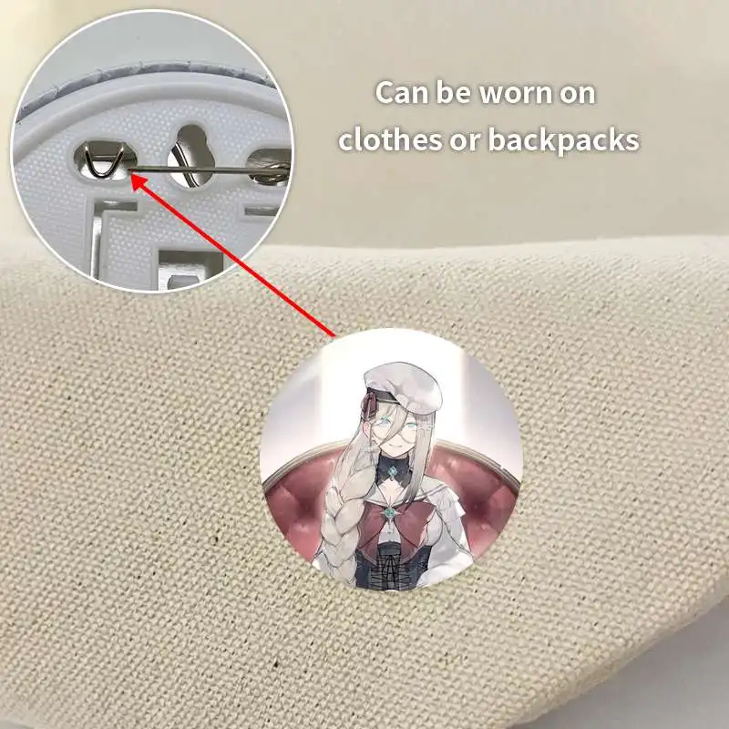 بروش شارة أنيمي قناة Aia Amare ، ملحقات مرساة ، ديكور تنكري صفيح ، مجوهرات معدنية أنيقة ، VTuber