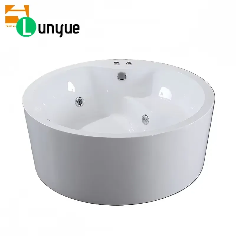 Indoor Round Acrylic Detached with FM Radio Luxury Independent Spa Bathtub for Home Bathroom Relaxation Experience