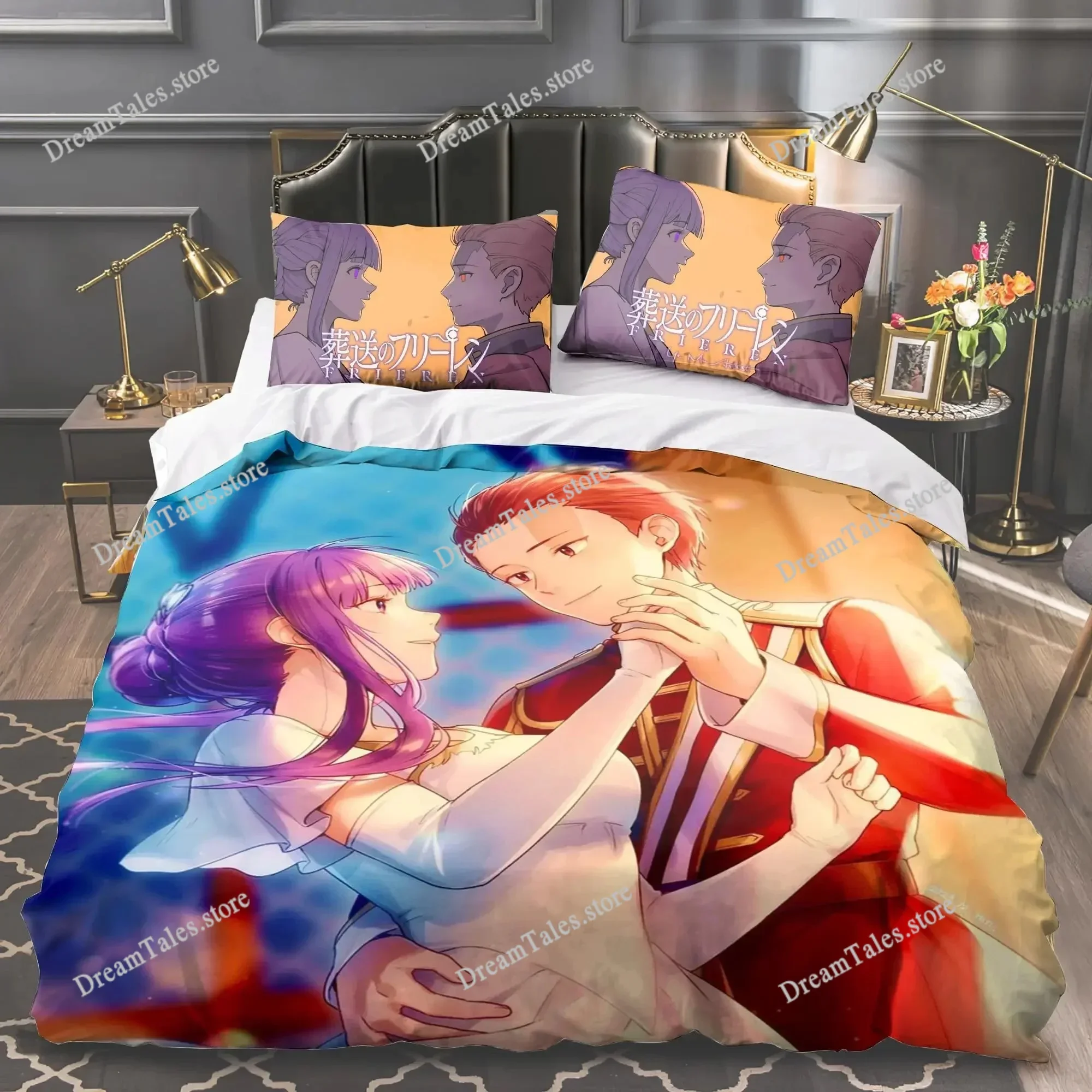 

Fashion 3D Print Anime Bed Sheet Frieren Bedding Set Single Twin Full Queen King Size Bed Set Adult Kid Bedroom Duvetcover Sets7