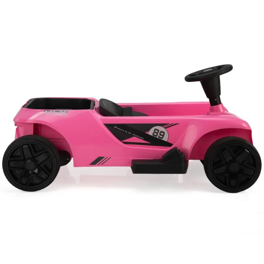 Balade sur voiture avec télécommande et espace de rangement rose