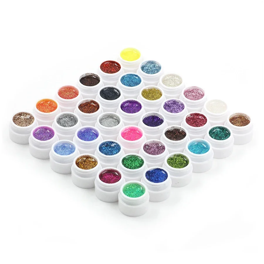 36 Colors UV Gel Manicure Kit Glitter Soak off Gel Paint for Nail Salons And DIY Nail Art Manicure