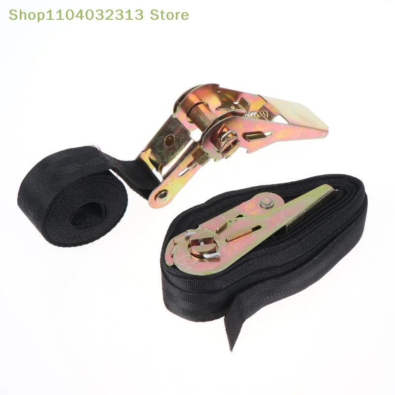 petiteAdjustable Heavy Duty Cargo Strap Ratchet Tensioner 1Pc 1/2/3/4M Length for Moving Truck Freight Goods Securing Tightening