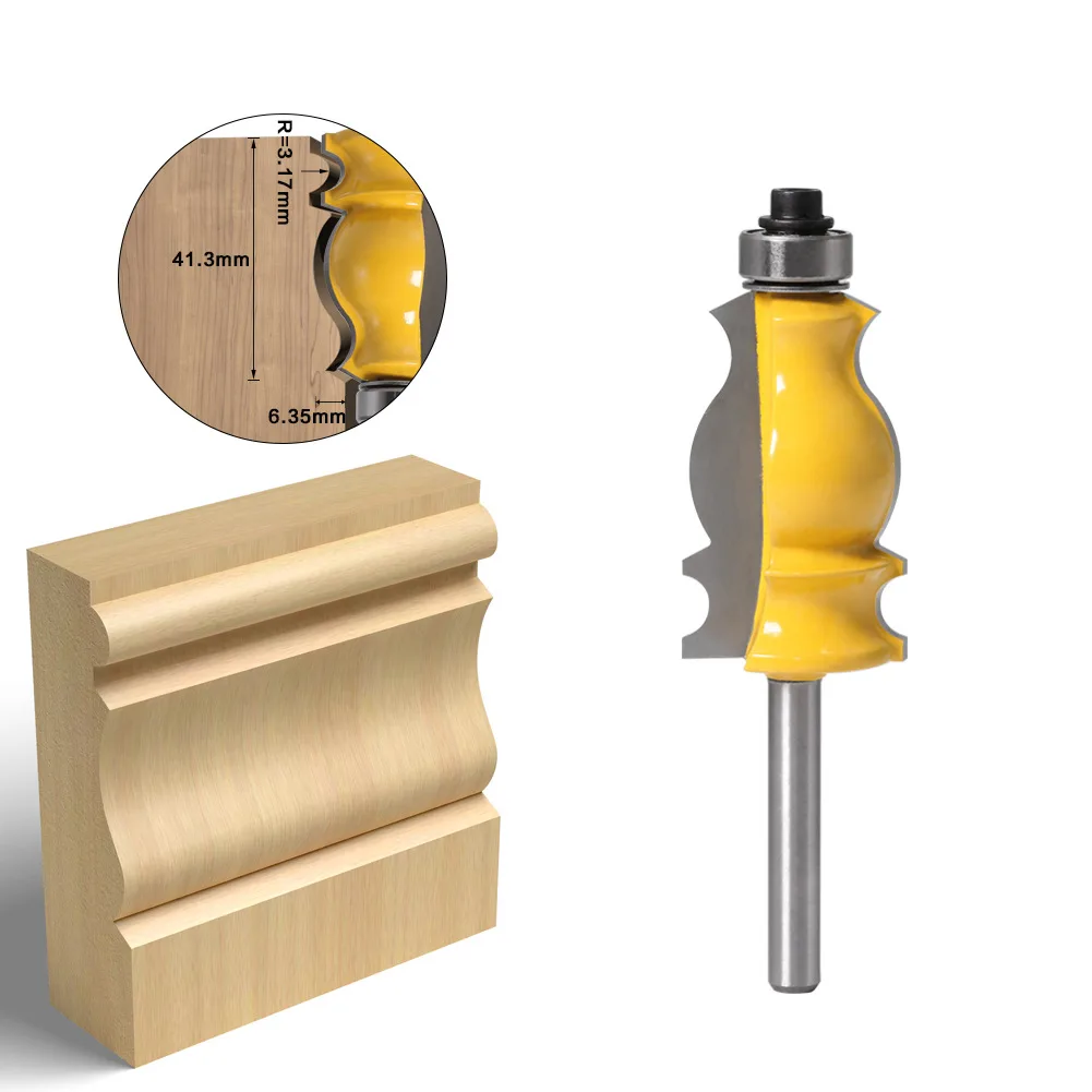 

1PC 6MM Shank Milling Cutter Wood Carving Architectural Cemented Carbide Molding Router Bit Trimming Woodworking Milling Cutter
