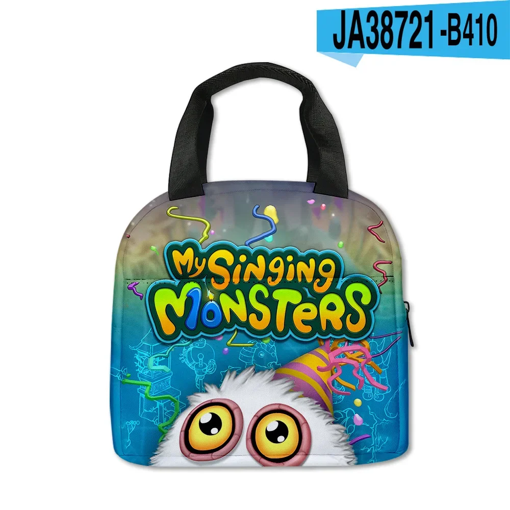 New My Singing Monsters Monster Concert Lunch Bag Elementary School Students Portable Ice Bag Children Zipper Shoulders Mochila