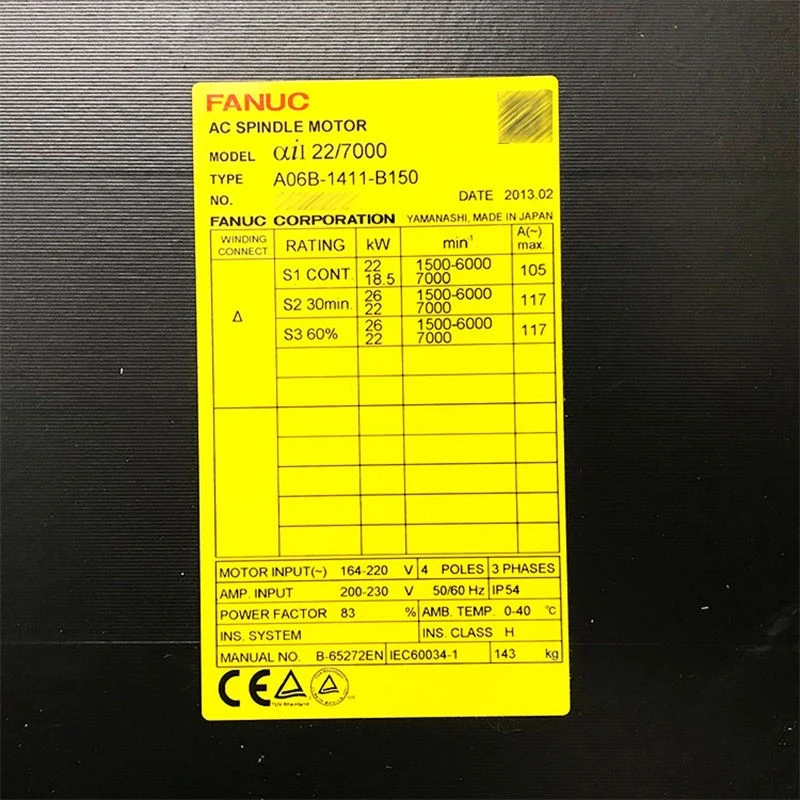 

Серводвигатель Fanuc A06B-1411-B150, протестирован, исправен, срочная доставка