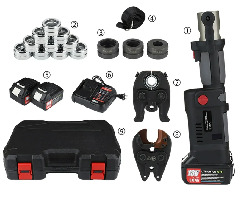 Three in one Multifunctional Electric Hydraulic Terminal Crimping Pliers, Cable Cutter, Stainless Steel Tube Crimping Tools