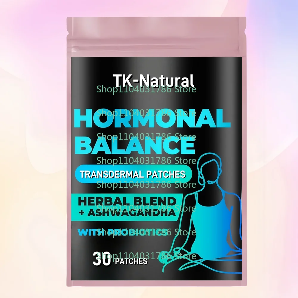 30 Patches Hormone Balance Transdermal Patches With Chasteberry, Black Cohosh,Probiotic for Women PMS Relief Menopause Support