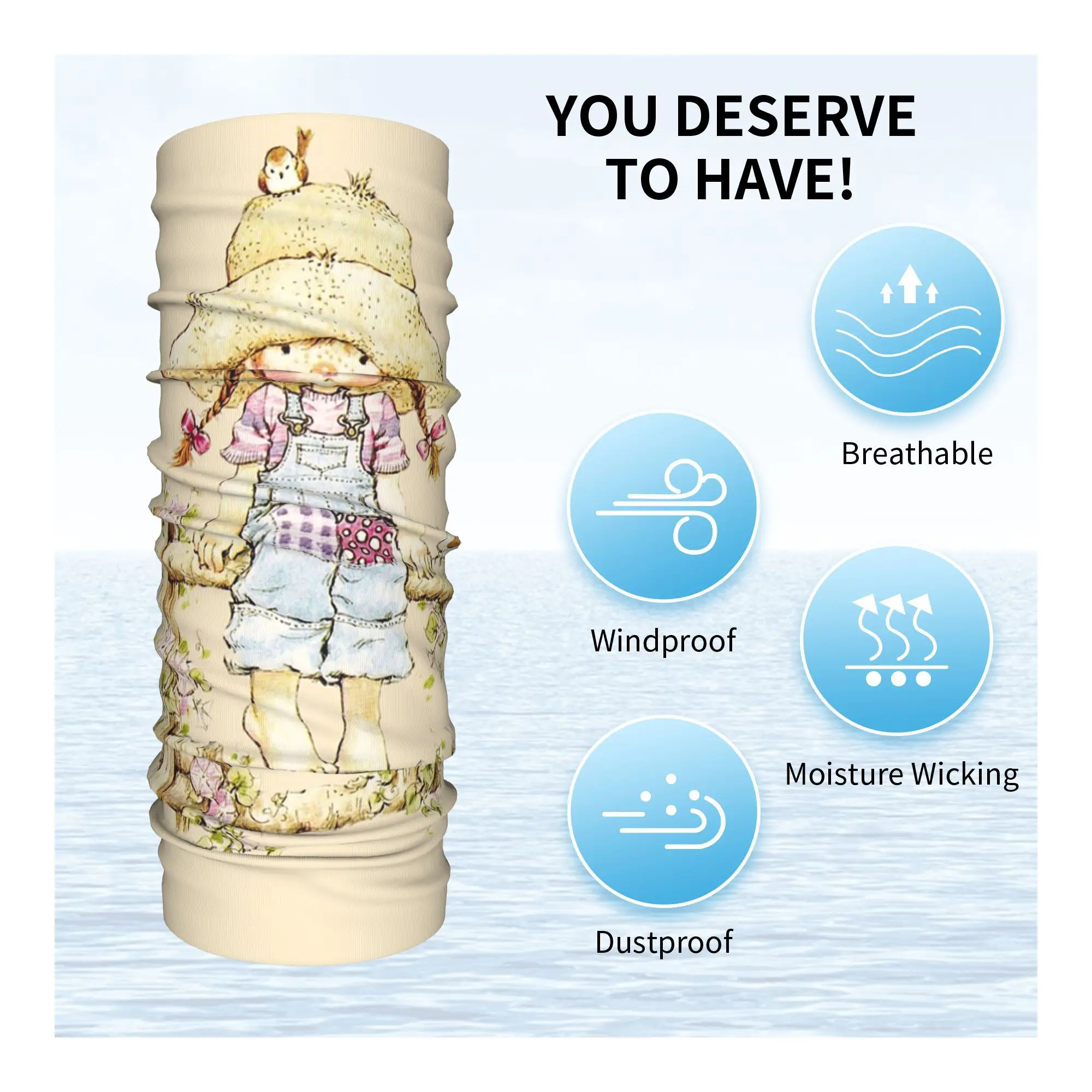 Kawaii سارة كاي باندانا غطاء الرقبة المطبوعة التفاف وشاح متعدد الوظائف بالاكلافا ركوب للرجال النساء الكبار تنفس