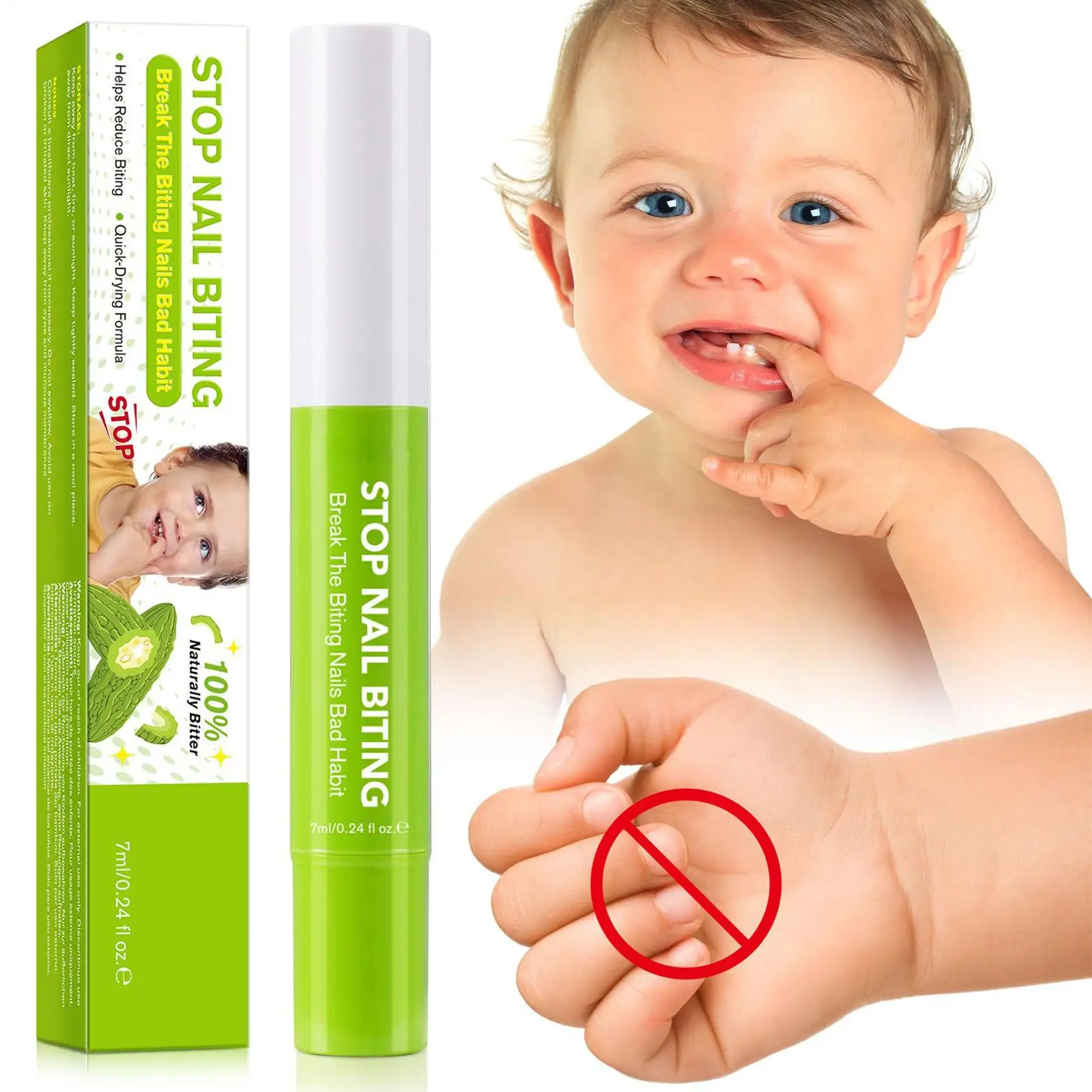 7 مللي توقف عن عض الأظافر للأطفال توقف عادات عض الأصابع الوقاية القلم المر الطبيعي توقف مص عادة الرعاية الصحية المحمولة