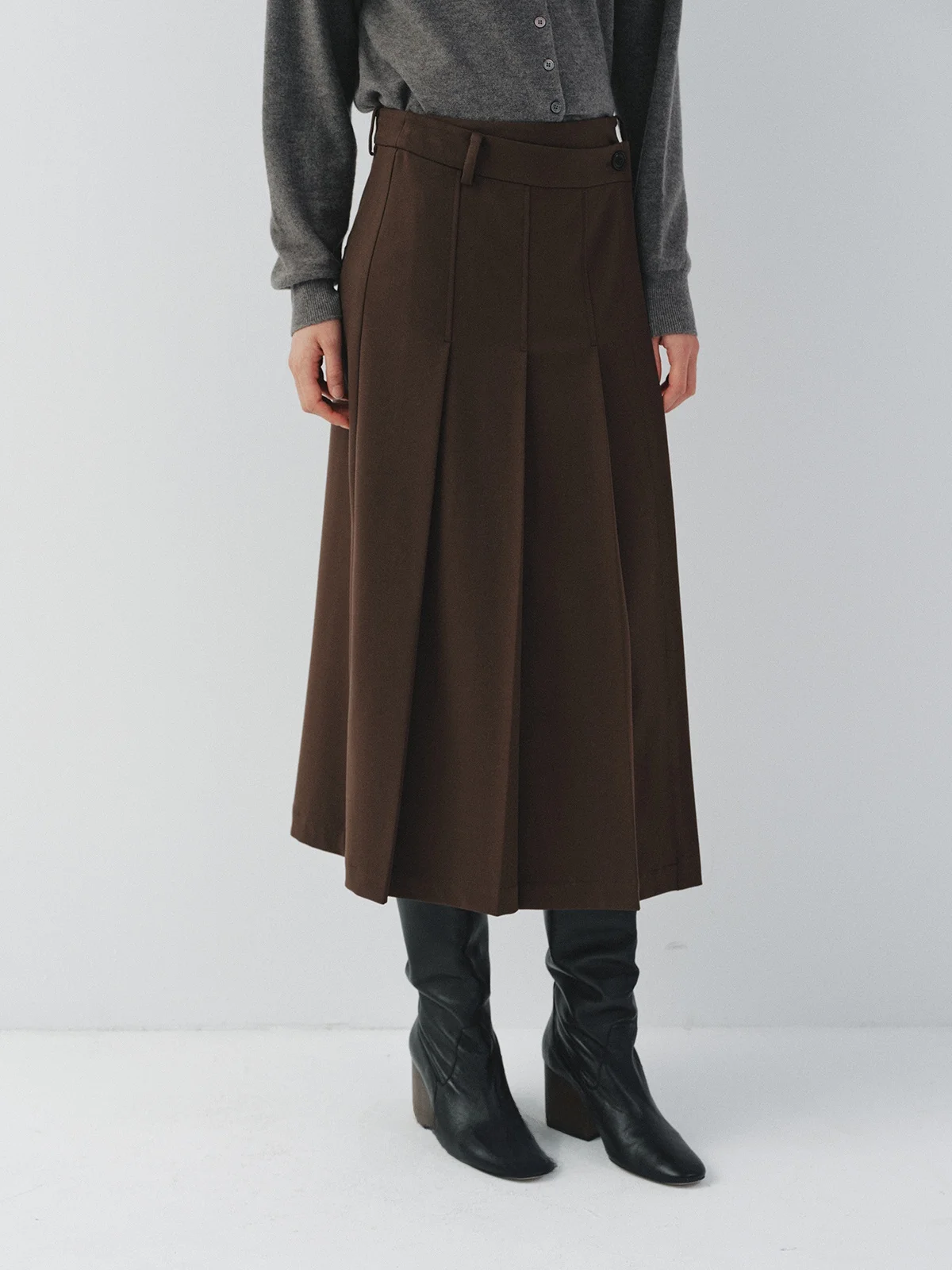 

Женская теплая юбка GUOE осенне-зимняя, винтажная, асимметричная, плиссированная, с высокой талией, А-силуэт, повседневная, устойчивая к сминанию, 33285