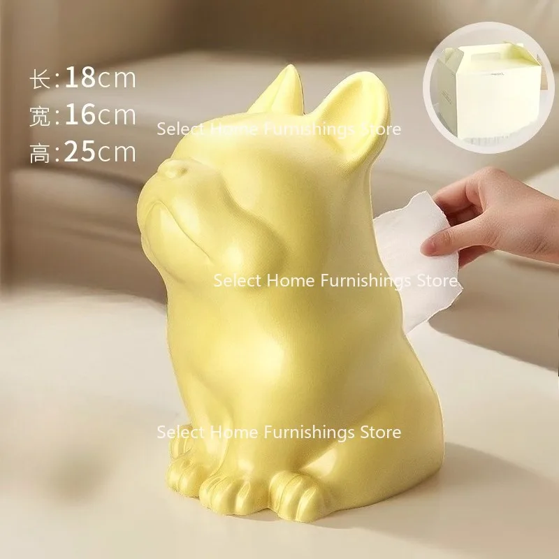 

Suitable for Cattle Tissue Box, Living Room Coffee Table Ornament, Wooden Pumping Carton