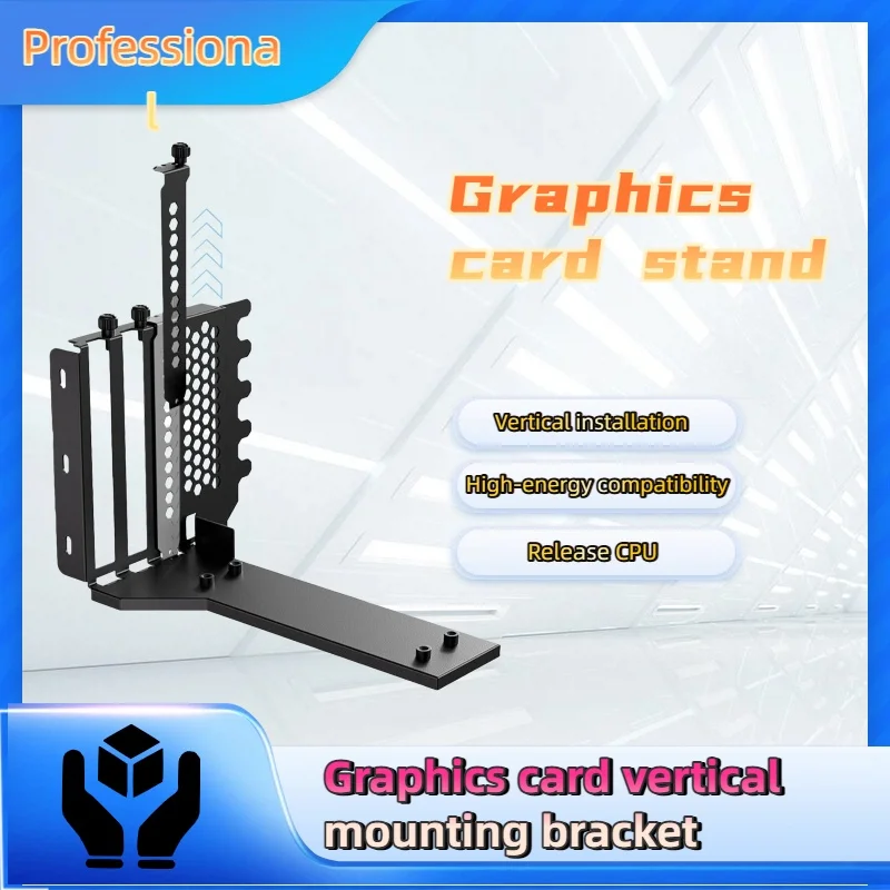 Teucer Vertical GPU Mounting Bracket PC Graphics Card Holder PCI-E 3.0/4.0 x16 Anti-interference Flexible 90° Extension Cable