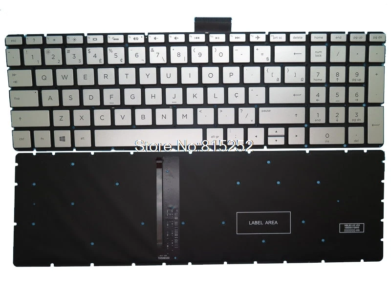 Laptop Keyboard For HP 15-BS000 silver with backlight Without Frame Arabic French ARFR/Belgium BE/Bulgaria/Brazilian