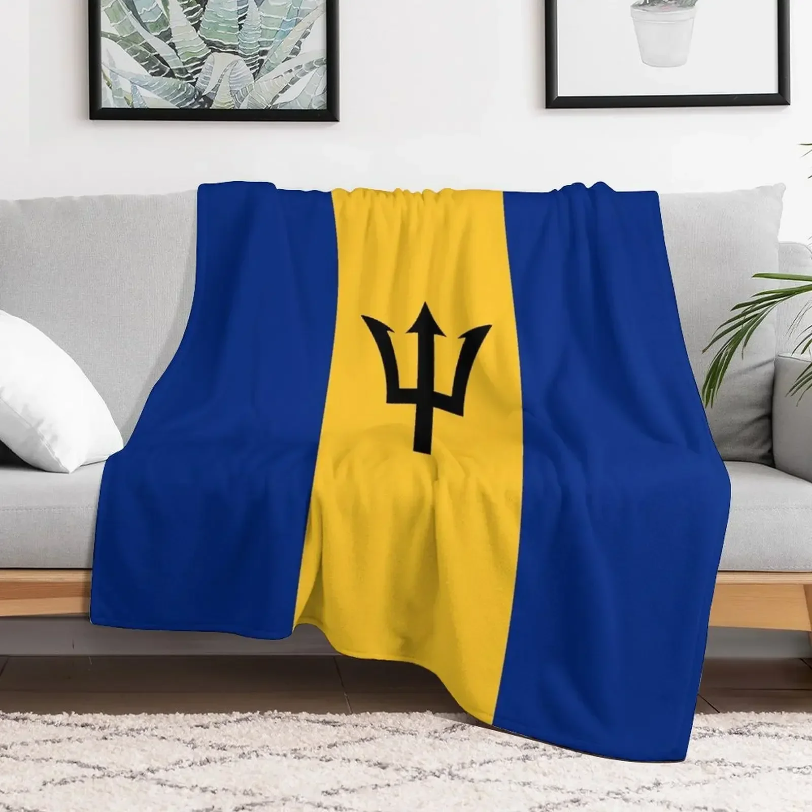 Barbados flag Throw Blanket Thins manga Quilt For Decorative Sofa Blankets