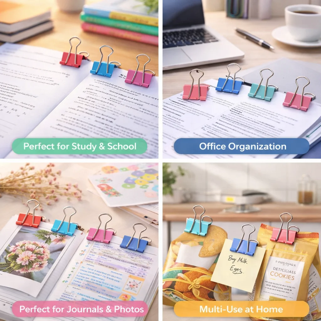 48-teiliges Büro-Briefpapier, Farbe, langer Schwanz, Metall, Edelstahl, Dokument, multifunktionale Farbe, langer Schwanz, Ticket-Clip