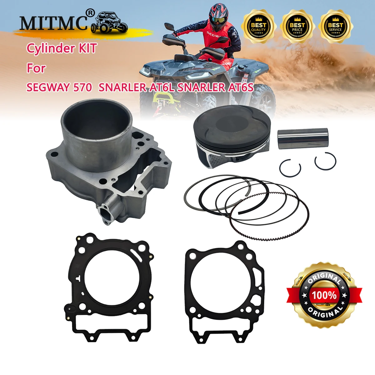 طقم مكبس اسطوانة لـ EMBIELLAGE 570CC SEGWAY 570 SW-F01A 30100001   SEGWAY SNARLER AT6L SNARLER AT6S رقم أجزاء ATV. F01A 30100001