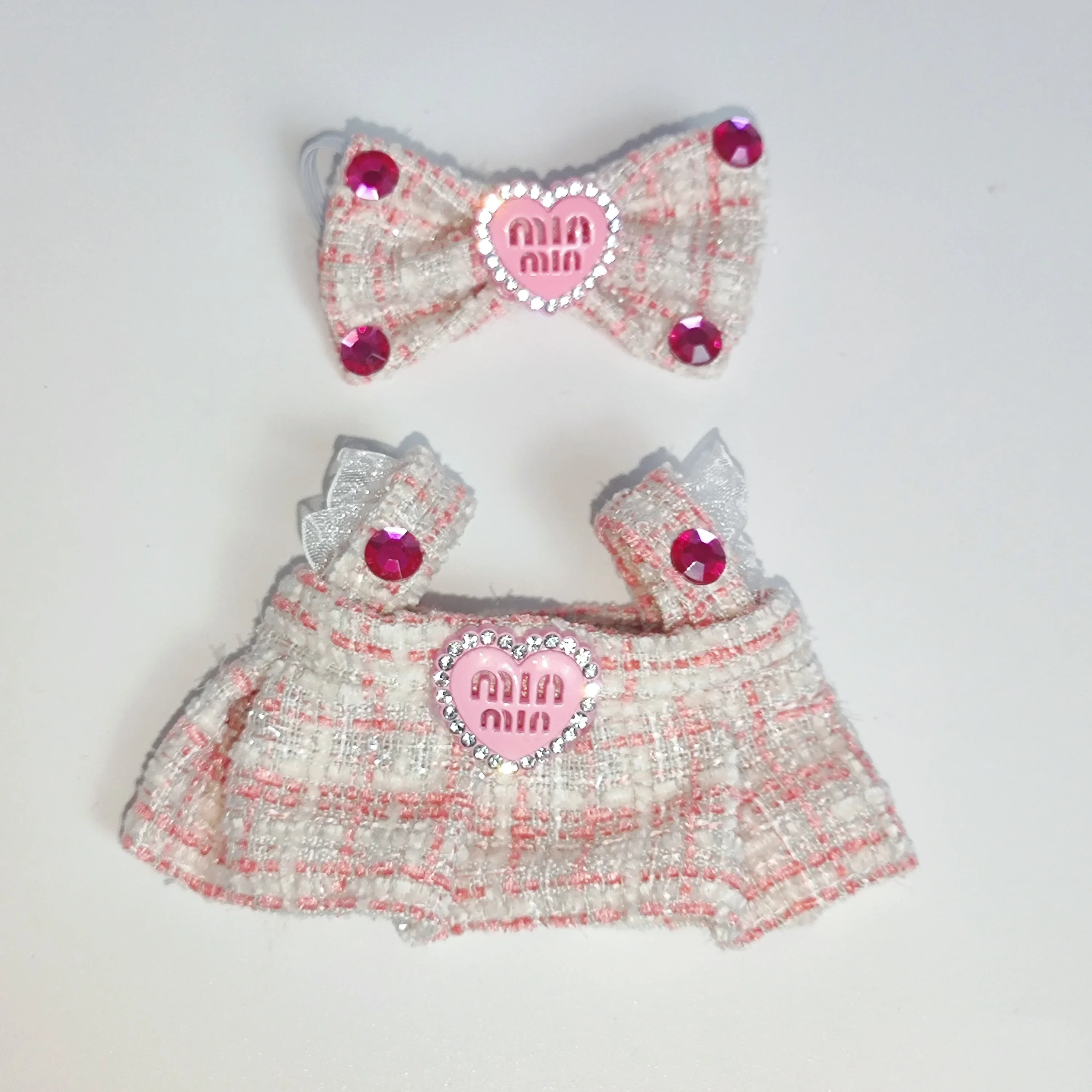 

Clothes for labubu Sitting Party Series Classic Dress Grid Style Small Fragrance v1 v2 Kid Gift Labubu Clothes Design style