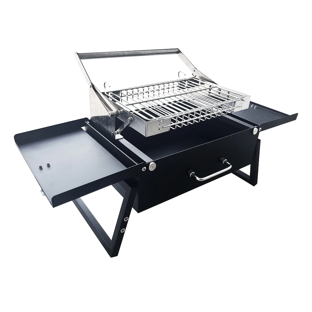 Outdoor BBQ Portable Foldable and Rotating Camping Rotating Flipping Grates BBQ Grill