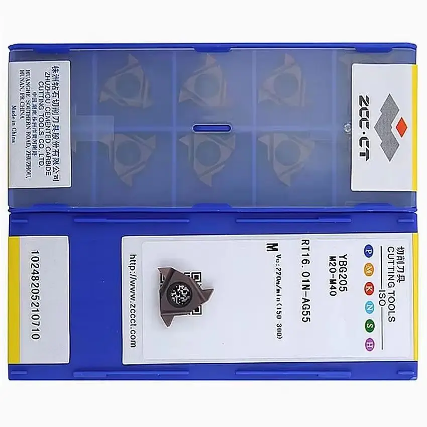 

RT16.01N-AG55 YBG205/RT16.01W-AG55 YBG205/RT16.01N-AG60 YBG205/RT16.01W-AG60 YBG205 ZCC.CT CNC carbide inserts Thread inserts