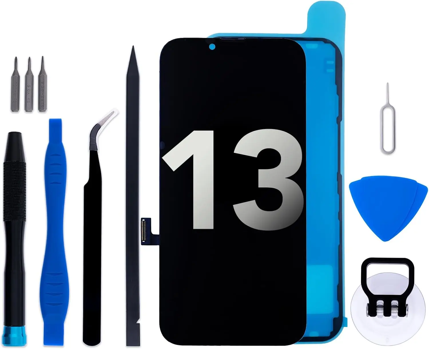 

Комплект для замены экрана iPhone 13, 6,1-дюймовый ЖК-дисплей с сенсорным дигитайзером и рамкой, в комплекте с клеем