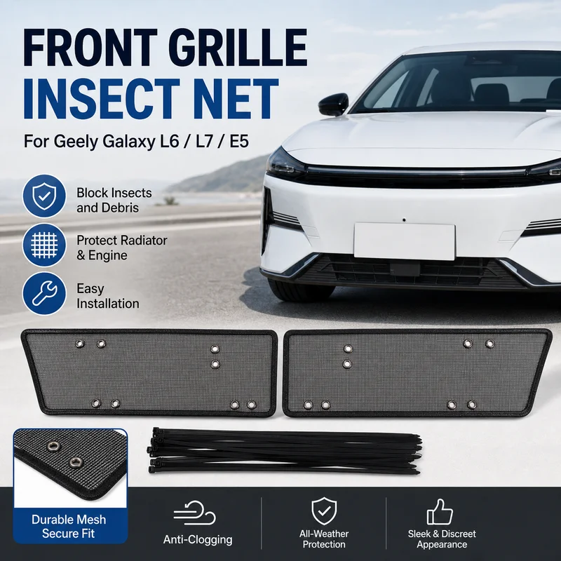 For Geely Galaxy L6/L7/E5 Car Front Grille Insect Net Dustproof Radiator Cover Modification Auto Parts