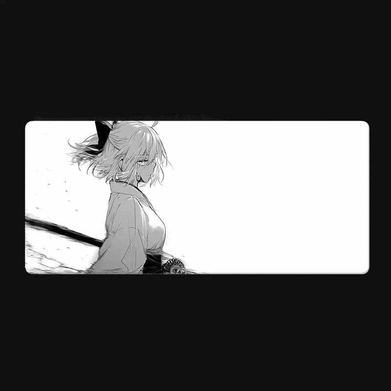 بارد أنيمي فتاة اليابانية الساموراي سيليكون الألعاب ماوس الوسادة حافة كبيرة قفل لوحة المفاتيح لوحة الماوس لوحة المفاتيح المضادة للانزلاق الجدول حصيرة