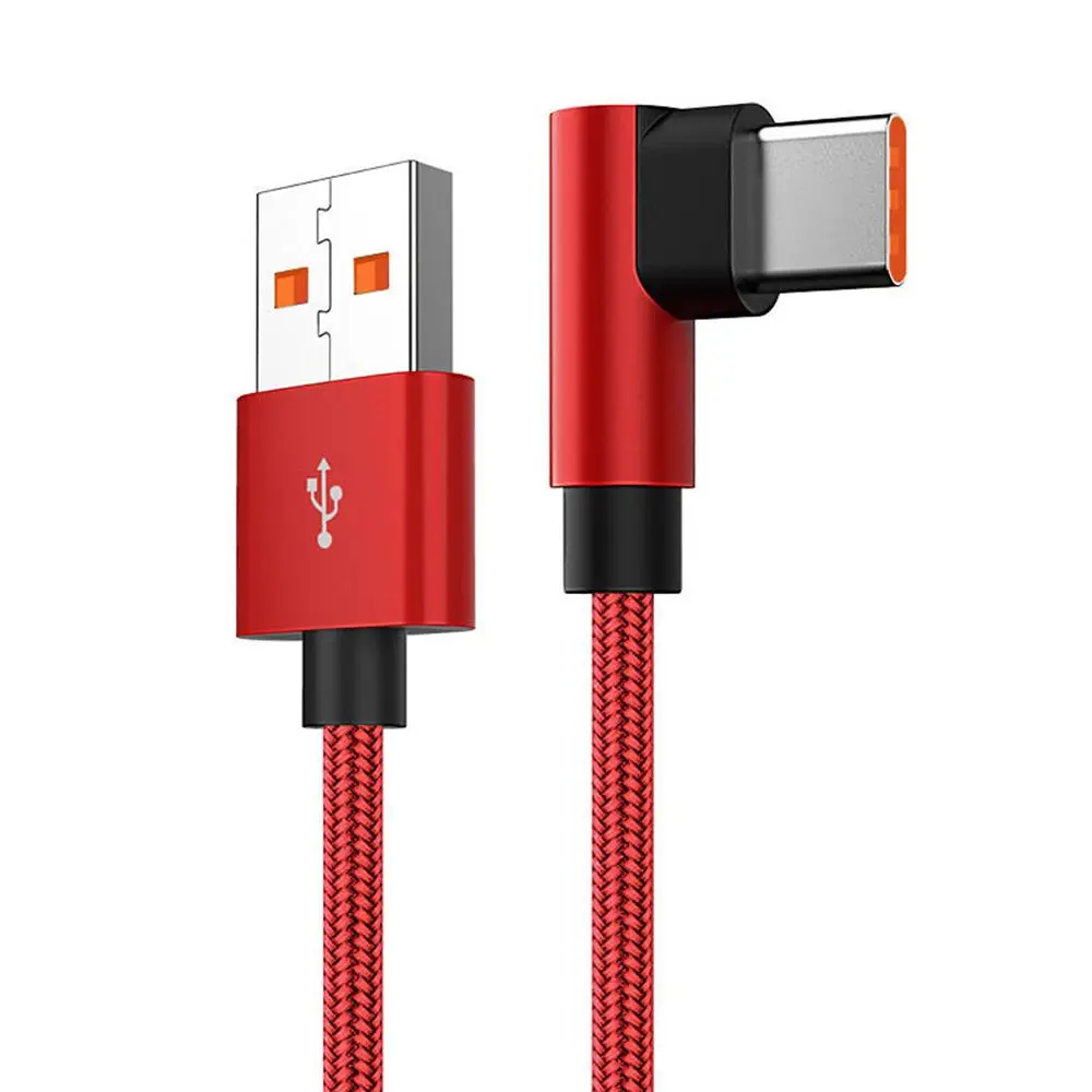 66 واط USB نوع C كابل 90 درجة 6A شحن سريع 4.0 ل شاومي سامسونج هواوي شحن سريع USB C الكابلات زاوية الألعاب كابل