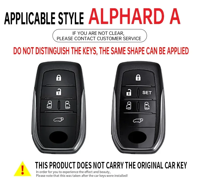 Zinc Alloy Car Keycase Suitable For Toyota Vellfire Alphard 30 Series 2 Voxy Noah Esquire Harrier Previa Shell Fob Accessories