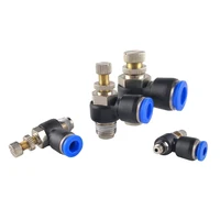 Conector neumático de conexión rápida SL 4 6 8 10 12mm M5 ""1/8"" 1/4 ""3/8"" 1/2 válvula reguladora de velocidad del aire válvula aceleradora