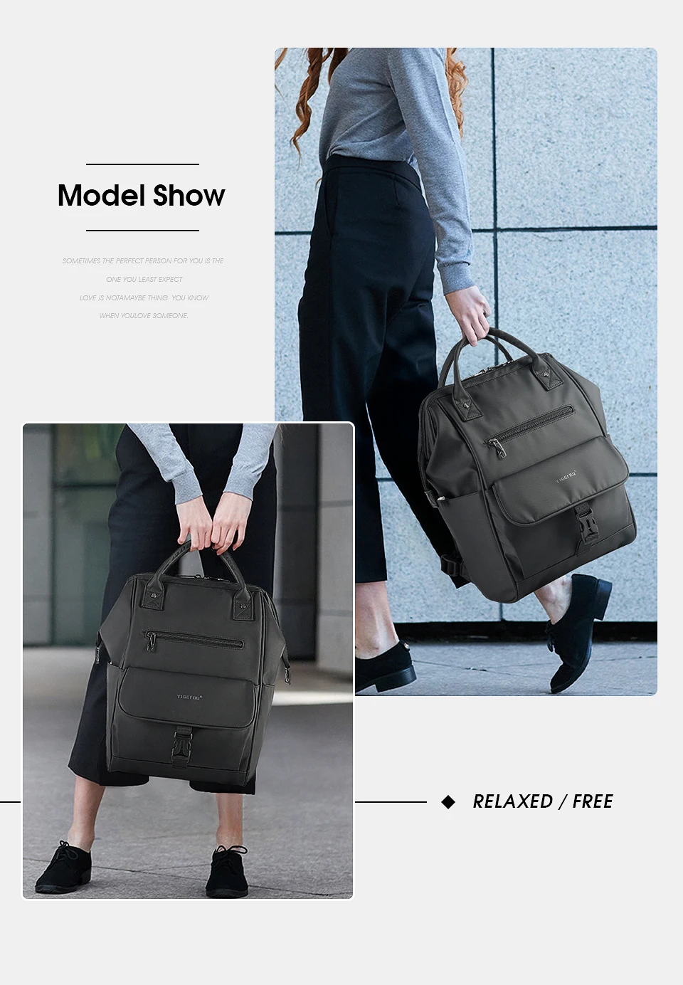 Tigernu Neue Damen Casual Rucksack Für Frauen Spritzwassergeschützt TPU Reise Camping Weibliche Handtaschen Leichte Wandern Schule Rucksäcke – Detail 8