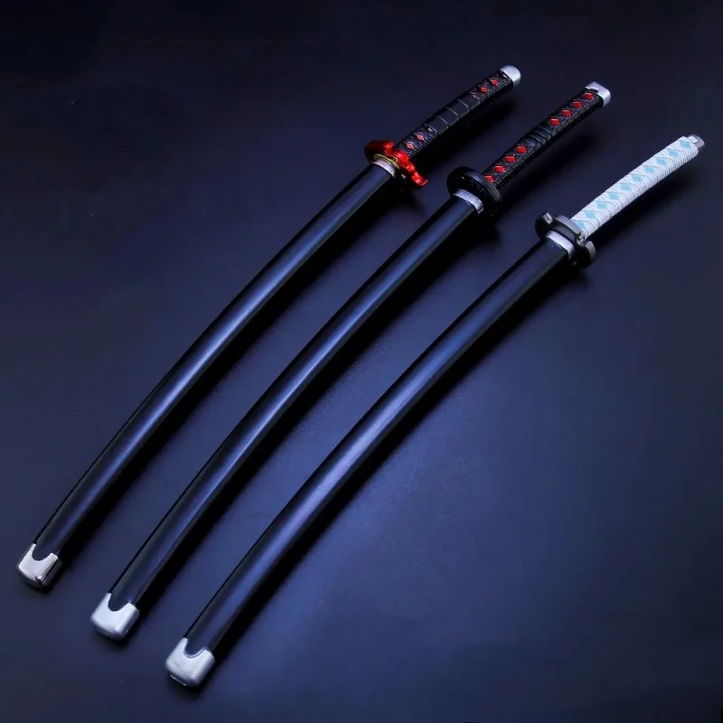 26cm demon slayer katana espada de metal anime kimetsu não yaiba rengoku kyoujurou ninja faca japonês samurai katana brinquedo do miúdo presente