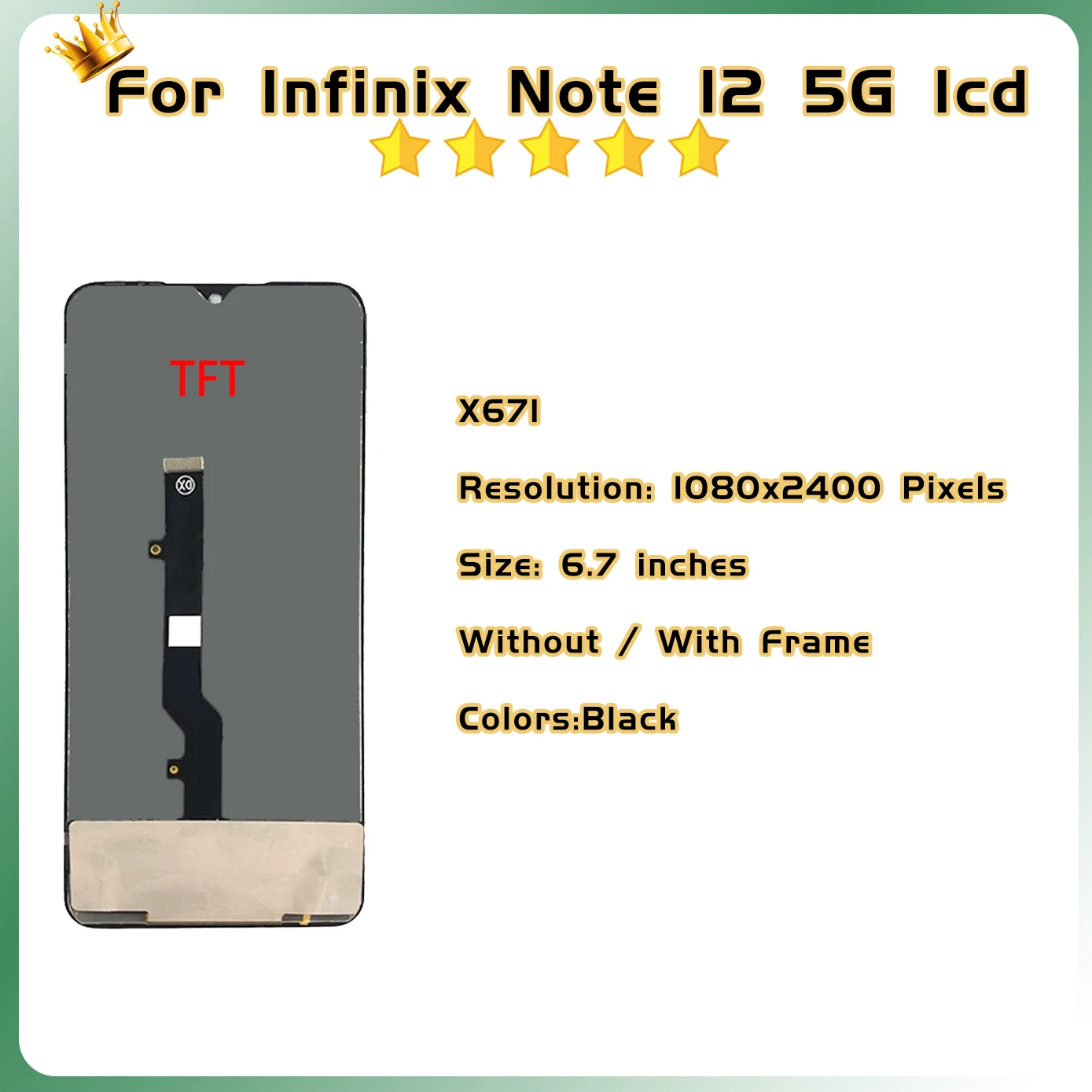 High quality LCD For infinix Note 12 5G /Note 12 pro 5G LCD Display For infinix X671 X671B Display Screen Touch Panel Digitizer