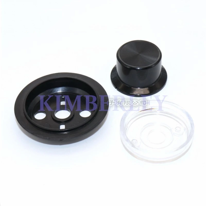 1 Piece 35*18.5MM Light Guide Knob Cap Black Plastic Knob Cap Power Amplifier Volume Potentiometer Adjustment Knob Cap