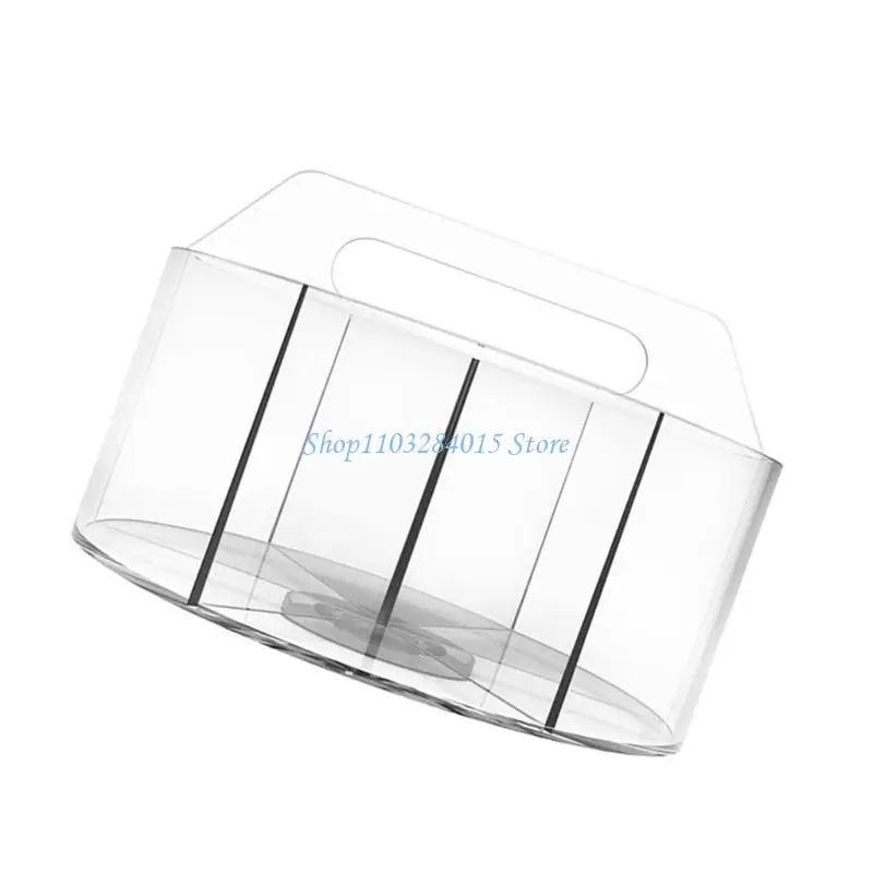 R6FF Rotating Pen Holder Desk Pen Organizers 6 Compartments Clear Acrylics Pen Organizers Holder Art Supply Organizers Holder
