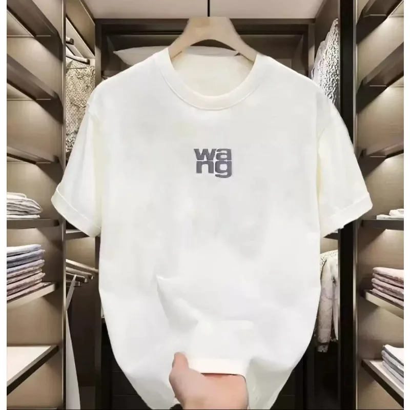 

Летняя футболка AW King Ss25, футболка с короткими рукавами и круглым вырезом с буквенным принтом, свободный летний чистый топ для мужчин и женщин