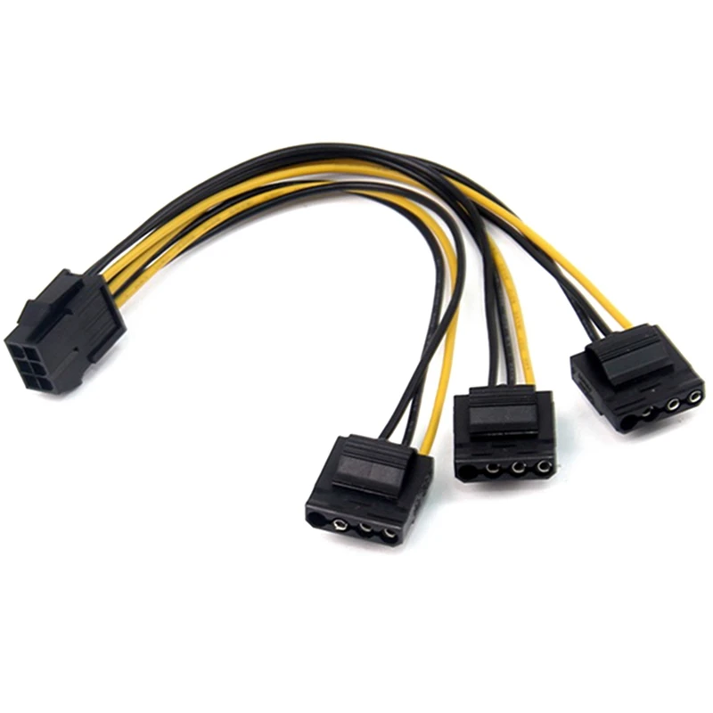 

Новый-5X3 X Molex 4-контактный до 6-контактный PCI Express Видеокарта Pci-E ATX PSU кабель преобразователя питания Molex на Pcie 6-контактный на 4-контактный