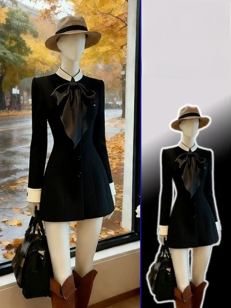 

plus Size Bla Knot Dr Women's Spring New Slimming Waist Cinched Slimming A-Line Skirt Korean Sle Casual Wear