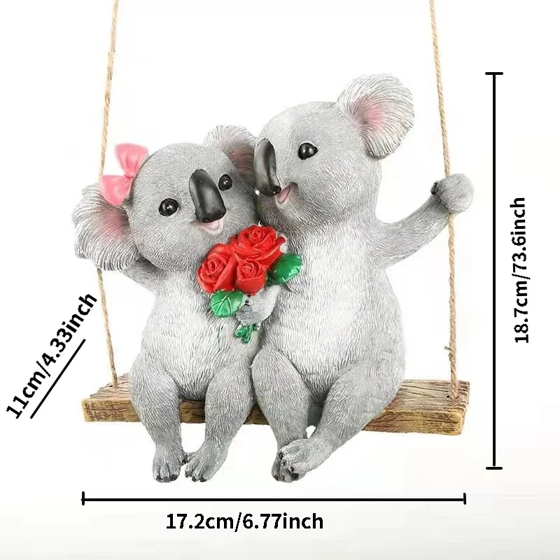 

Swing Figurine Decor Animal Hanging Sculpture Landscape Outdoor for Yard Lawn Patio