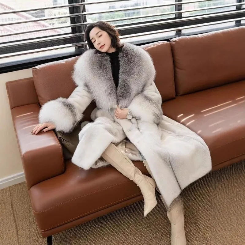 Women's Autumn/Winter Top Coat Faux Fur Fur Collar Eco-friendly Luxurious New Simple Comfortable Advanced Soft Niche Versatile