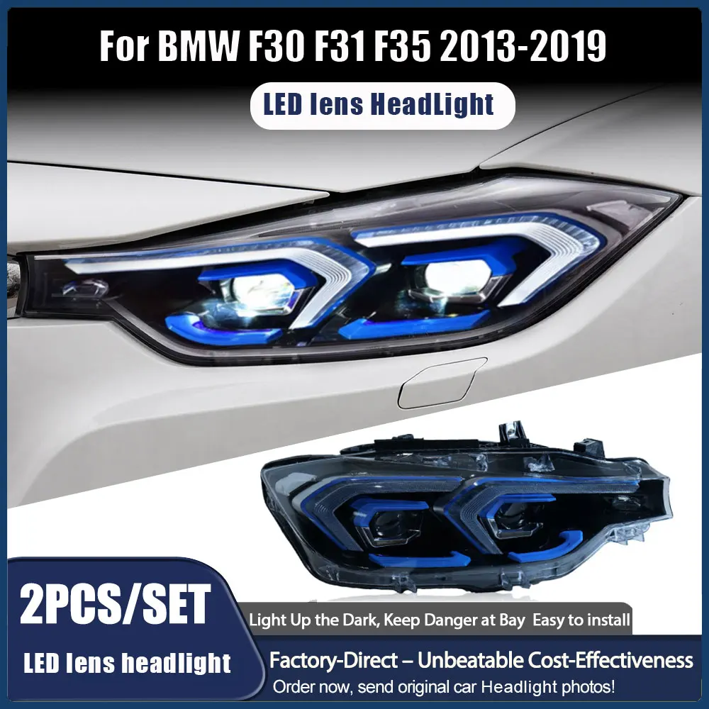 

2pcs LED HeadLamps Assembly for BMW F30 F31 F35 2013-2019 Headlights 3 Serie DRL Turn Signal High Beam Angel Eye Projector Lens
