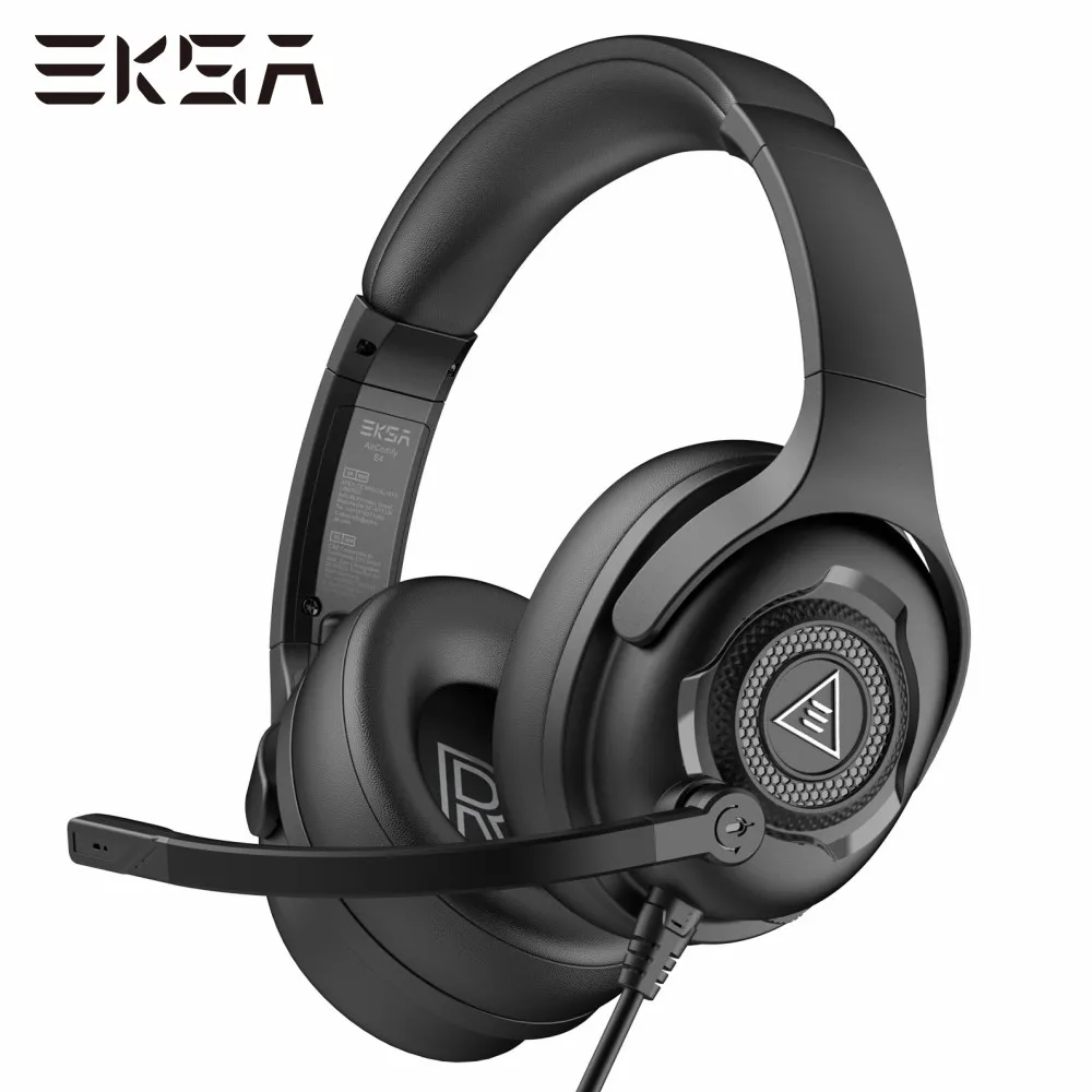 

EKSA - E4 Gaming Headset with Microphone, 3.5mm Wired Headset Gamer, Dual Chamber Drivers Stereo Earphones, for PC/PS4/PS5/Xbox