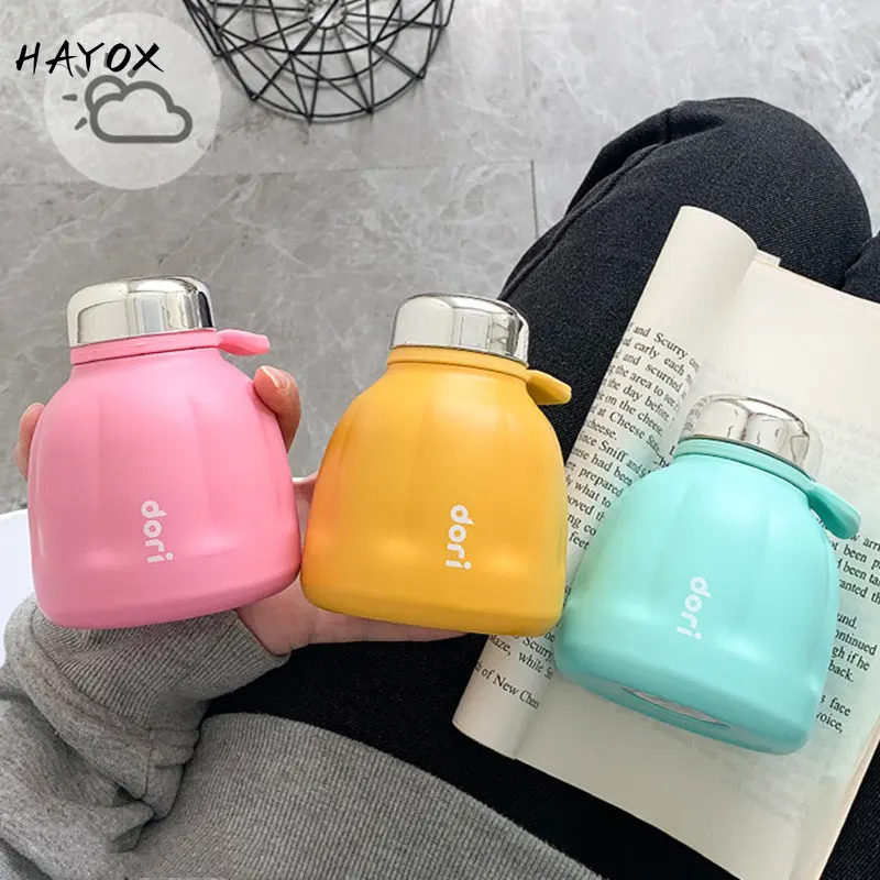 250ml Mini Pumpkin Thermos Stainless Steel Vacuum Flask with Rope Portable Cute Mug Girl Student Thermal Water Bottle Vacuum Cup