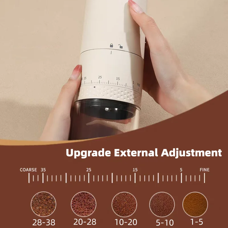 1500mah elektrische Kaffeemühle mit externer Einstellung USB-Lade kaffeemühle automatische Mahl maschine für Büro – Detail 4